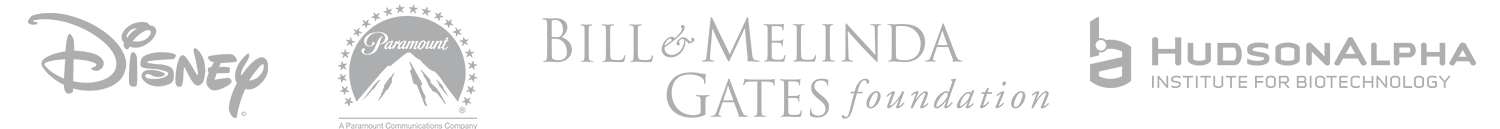 Client logos including small startups and large companies